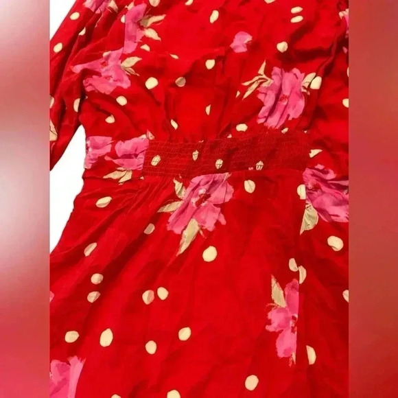 NWT FREE PEOPLE Red Date Night Mini Dress in Strawberry Combo Medium - Picture 9 of 11